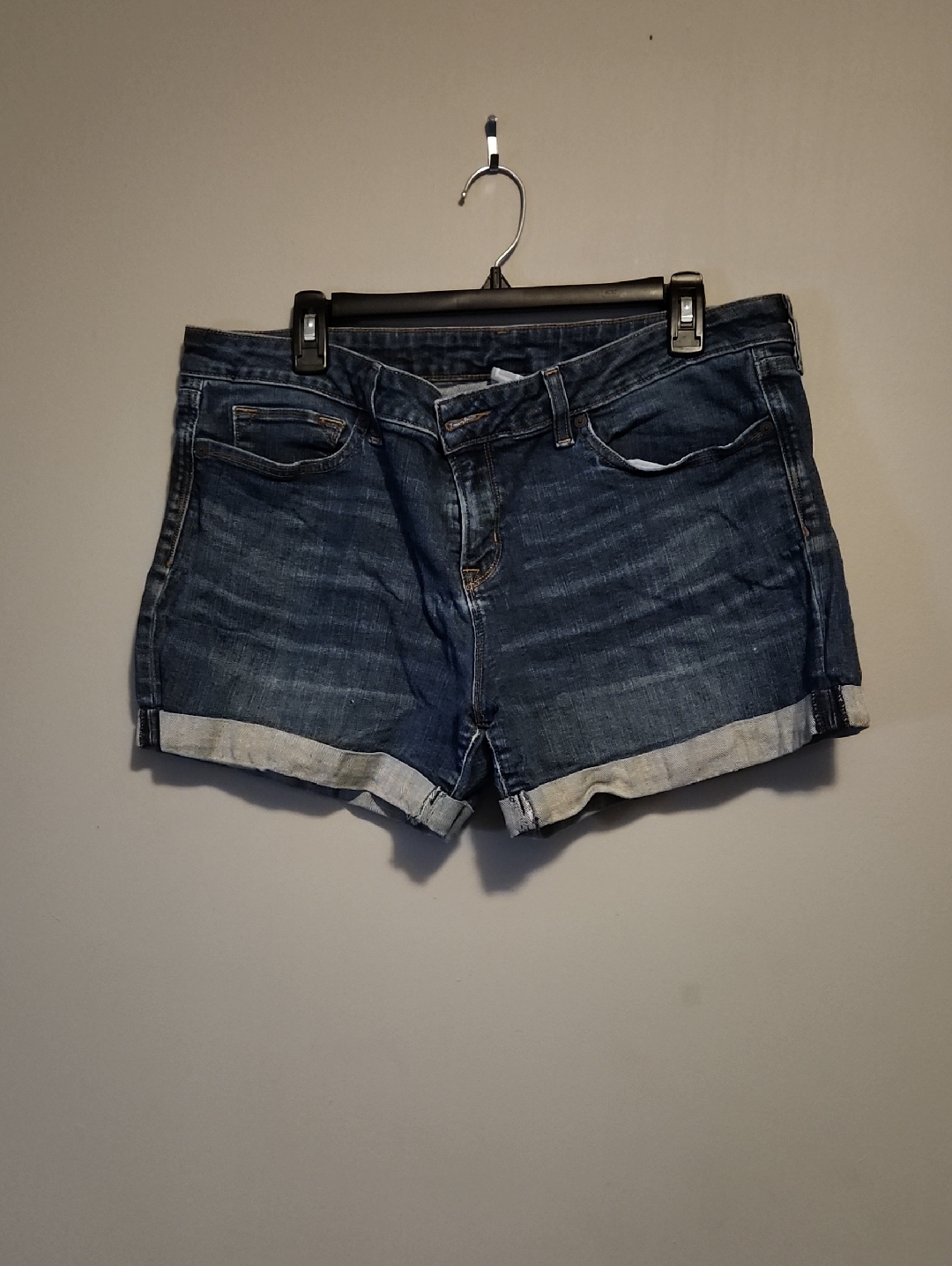 Jcpenney Dark Blue Denim Rolled-Hem Women's Shorts